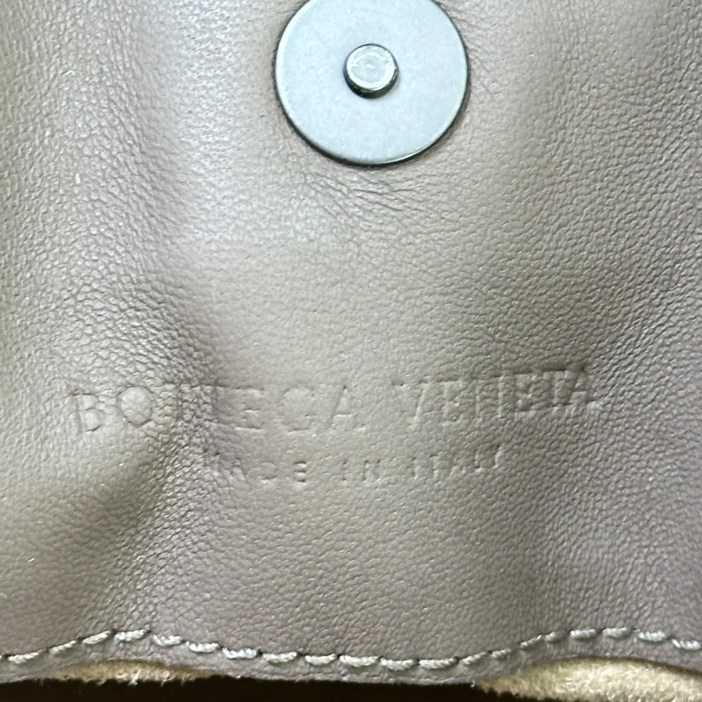 Bottega Veneta Chain Tote Grey Intrecciato Nappa Patent Leather
