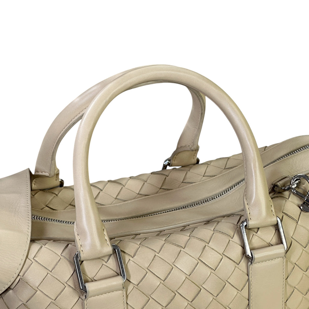 Bottega Veneta Braided Briefcase Bag Beige Intrecciato Leather