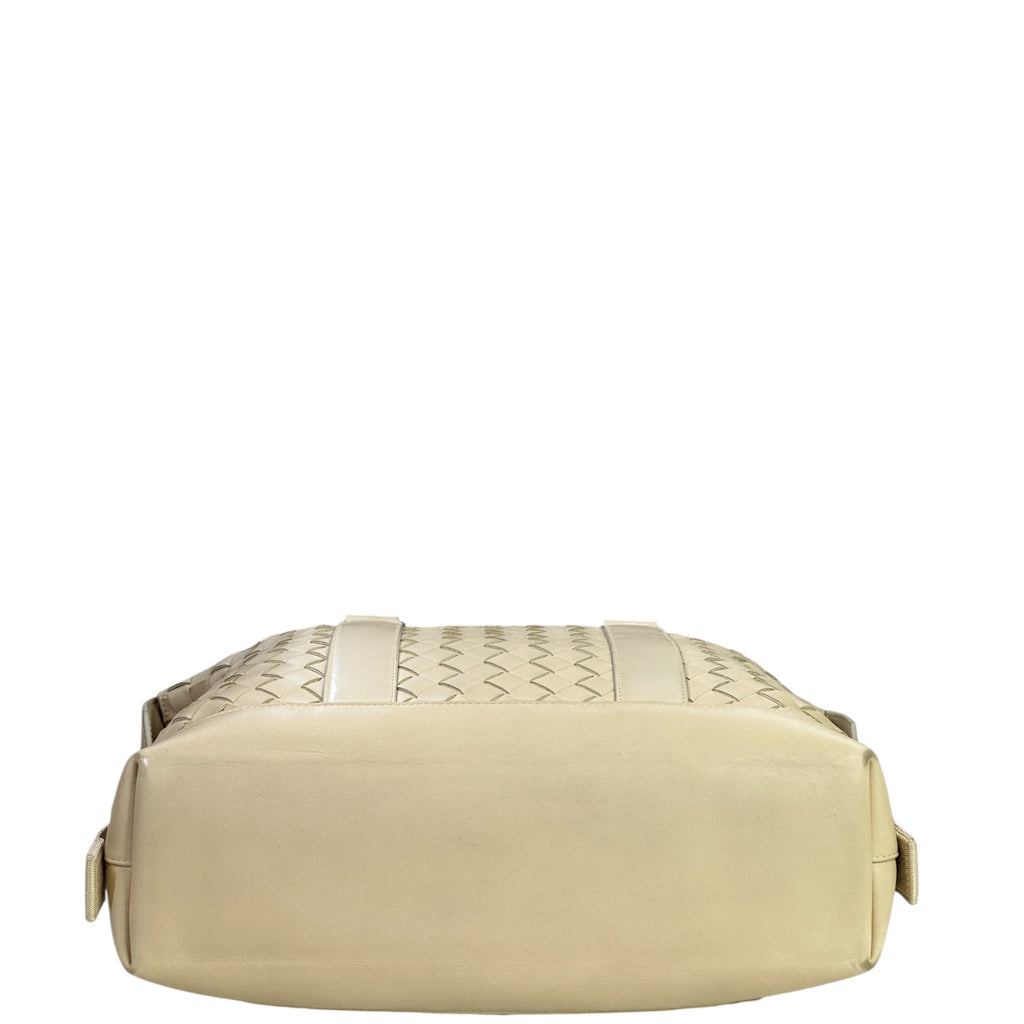 Bottega Veneta Braided Briefcase Bag Beige Intrecciato Leather