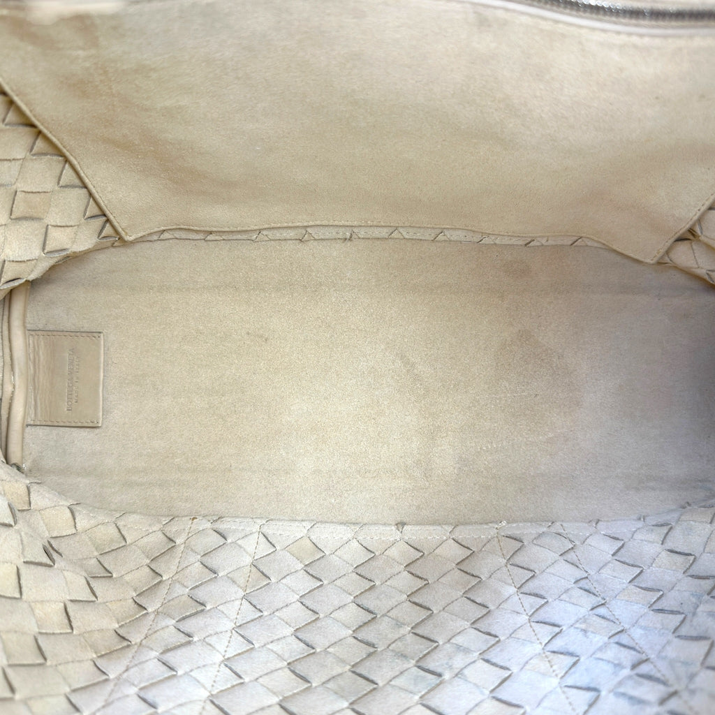 Bottega Veneta Braided Briefcase Bag Beige Intrecciato Leather