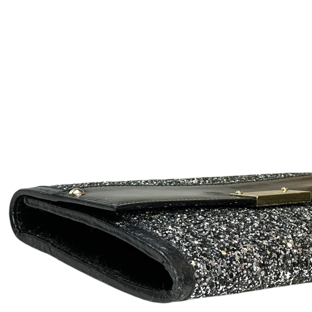 Jimmy Choo Flap Cluth Black/Grey Glitter
