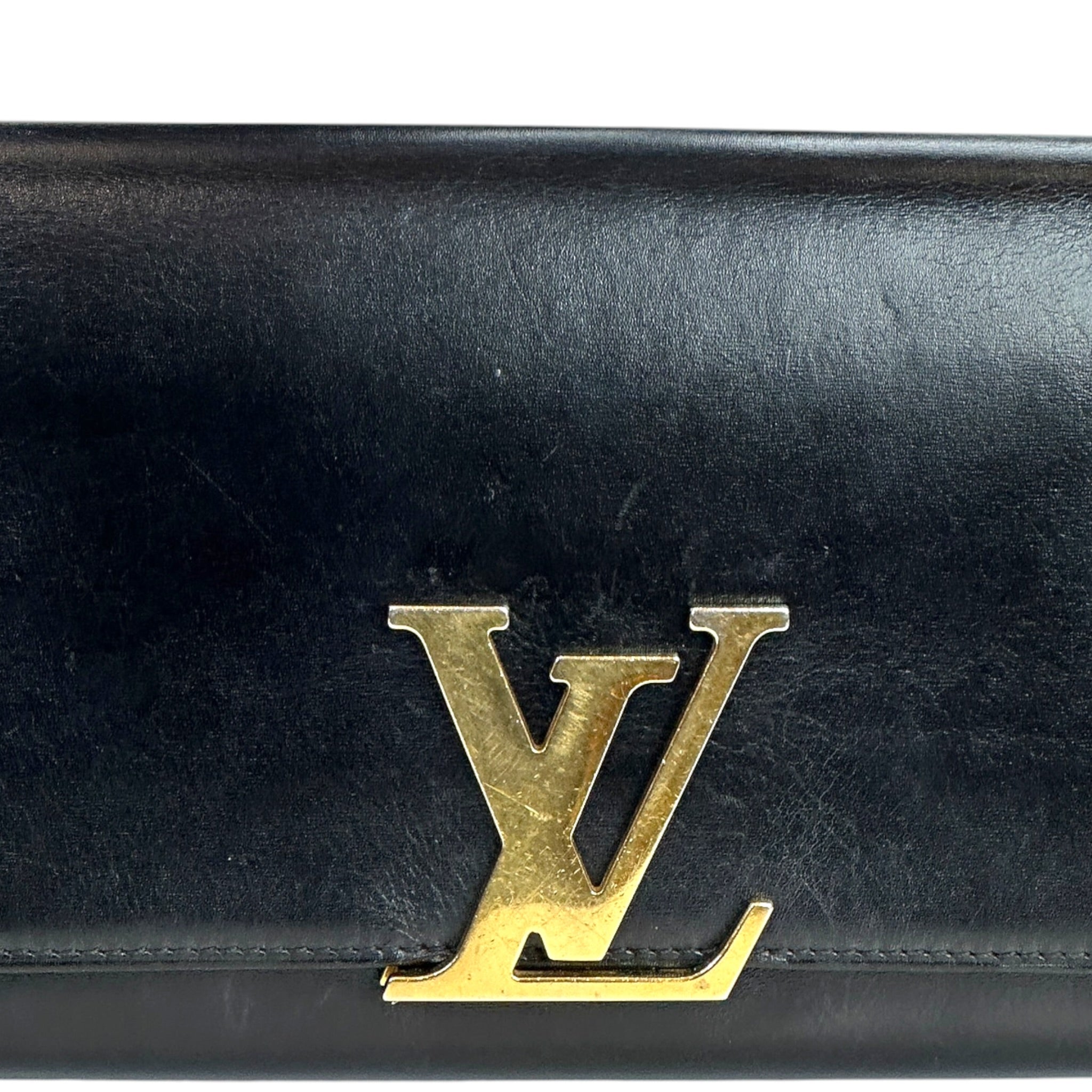 Louis Vuitton Chain Louise GM Bag Black Leather