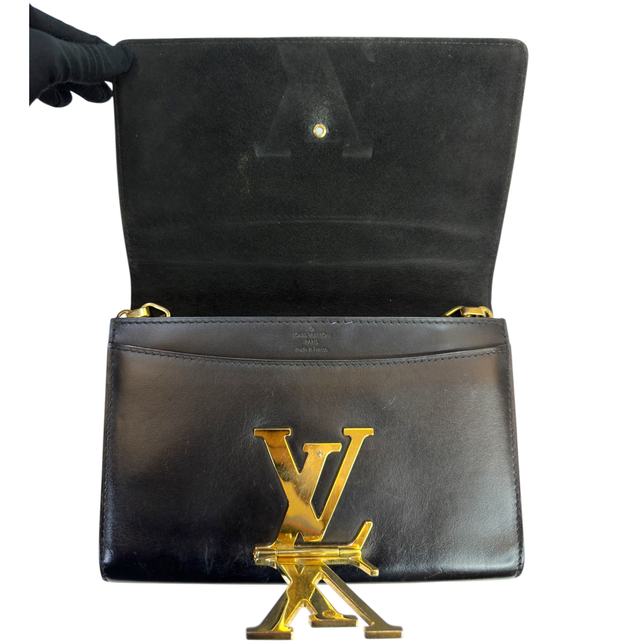 Louis Vuitton Chain Louise GM Bag Black Leather