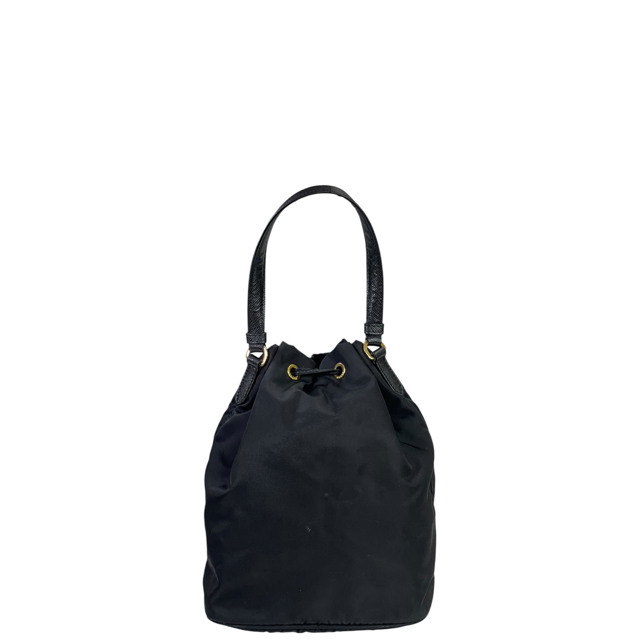 Prada Duet Re-Nylon Black Bucket Bag