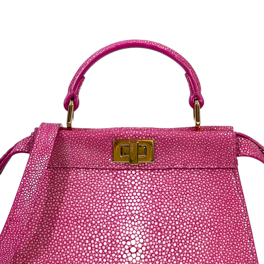 Fendi Peekaboo ISeeU Petite Bag Pink Stingray Leather