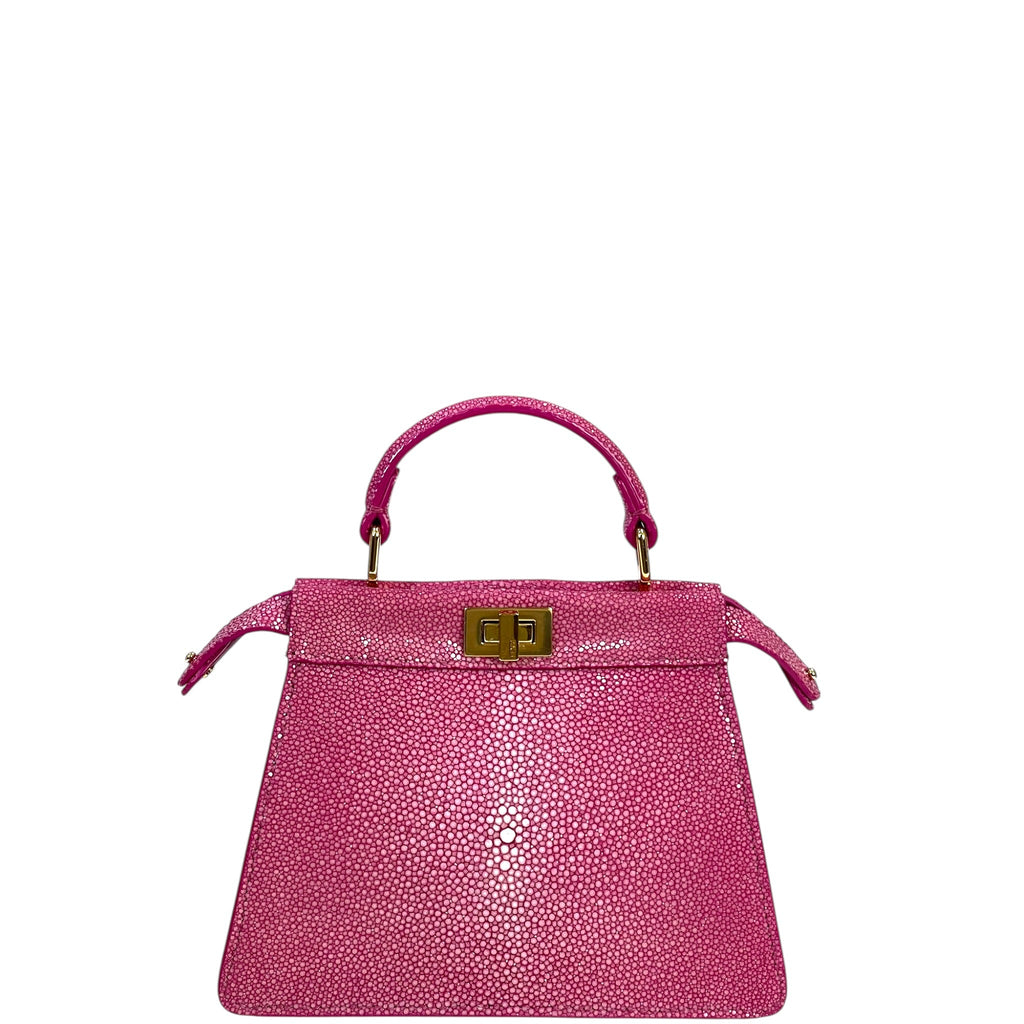 Fendi Peekaboo ISeeU Petite Bag Pink Stingray Leather