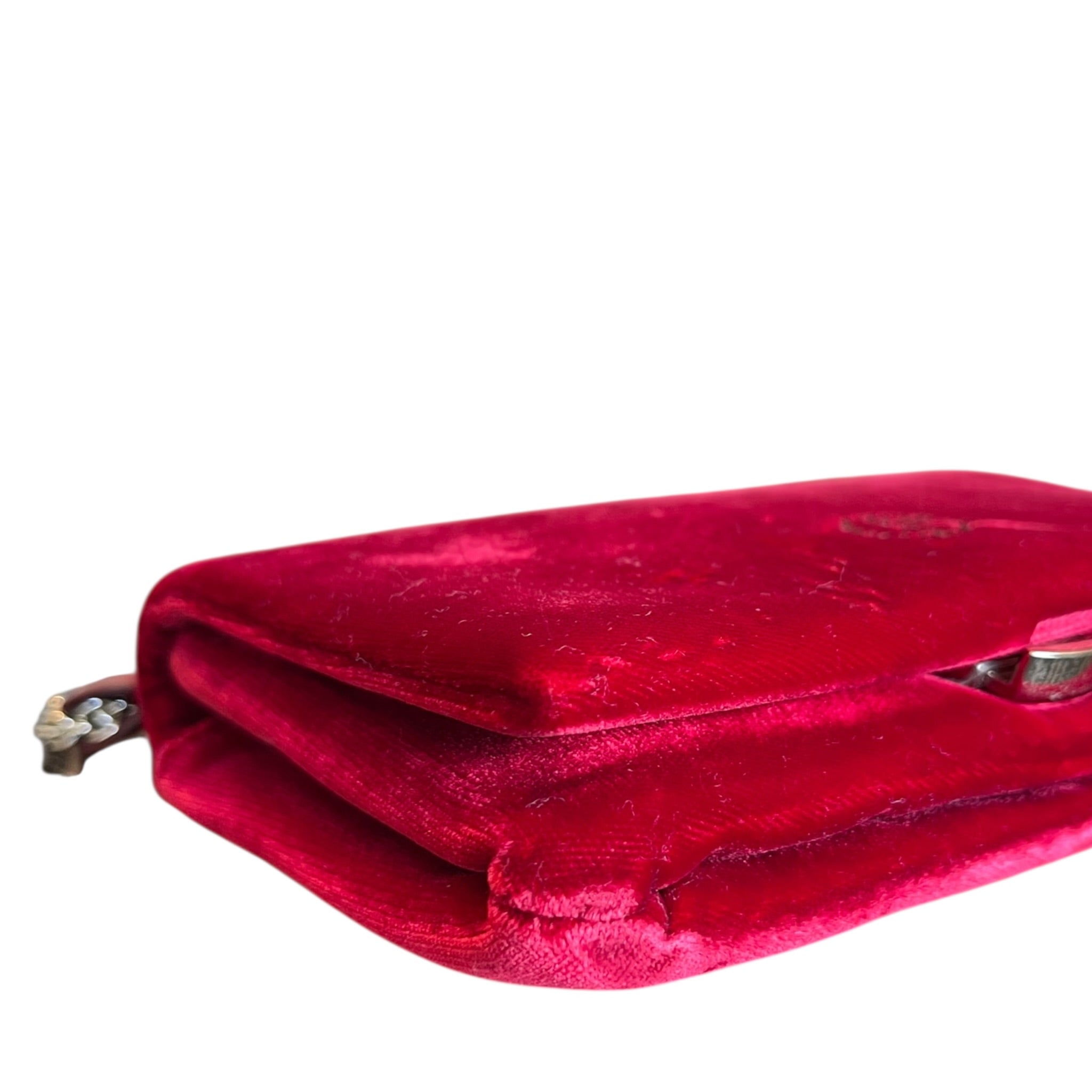 Giorgio Armani Red Velvet Crossbody Bag
