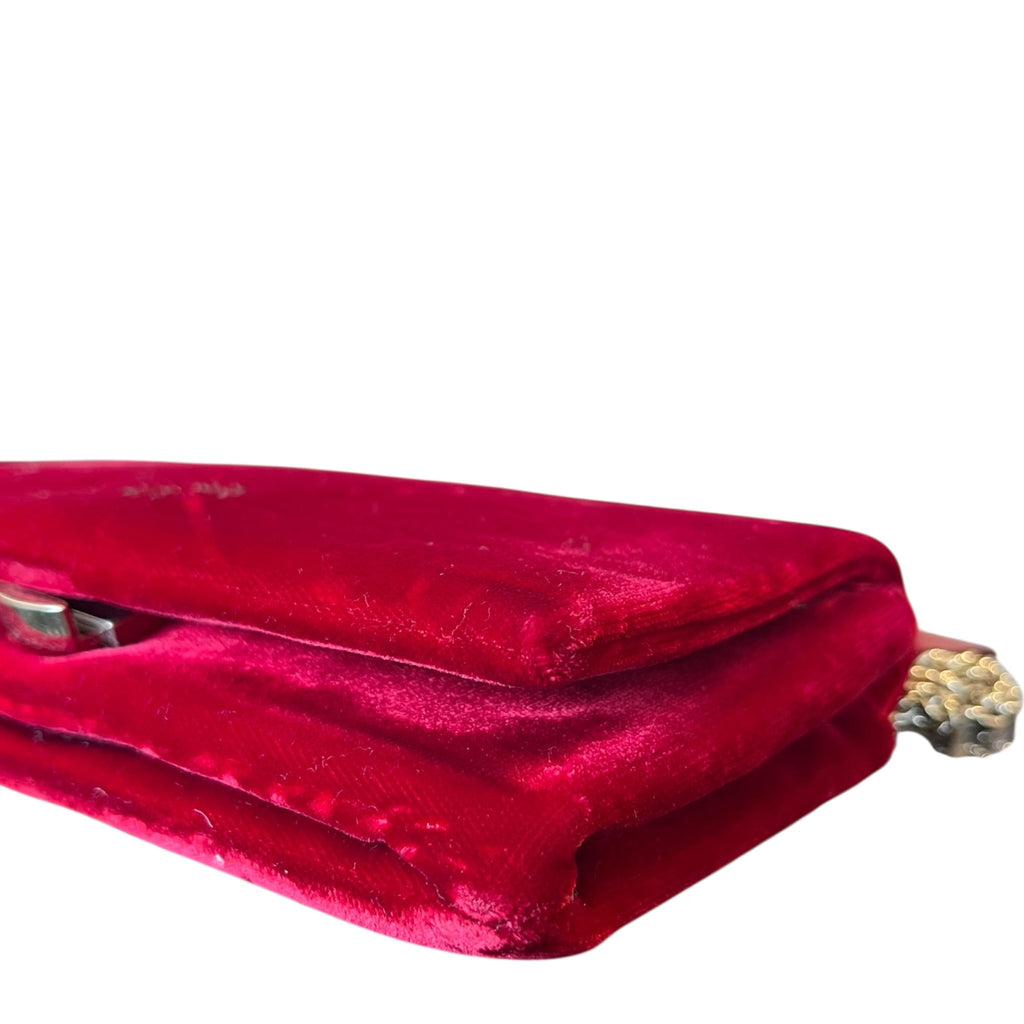 Giorgio Armani Red Velvet Crossbody Bag