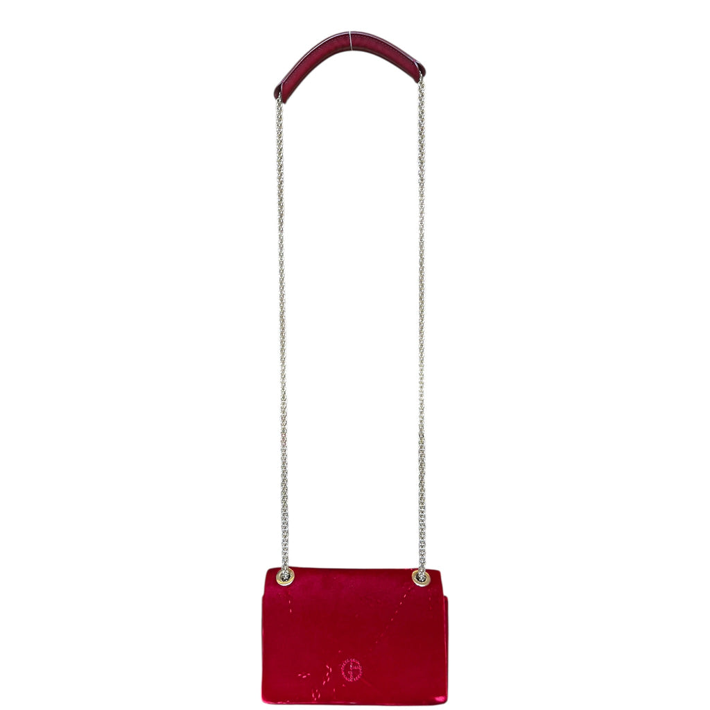 Giorgio Armani Red Velvet Crossbody Bag
