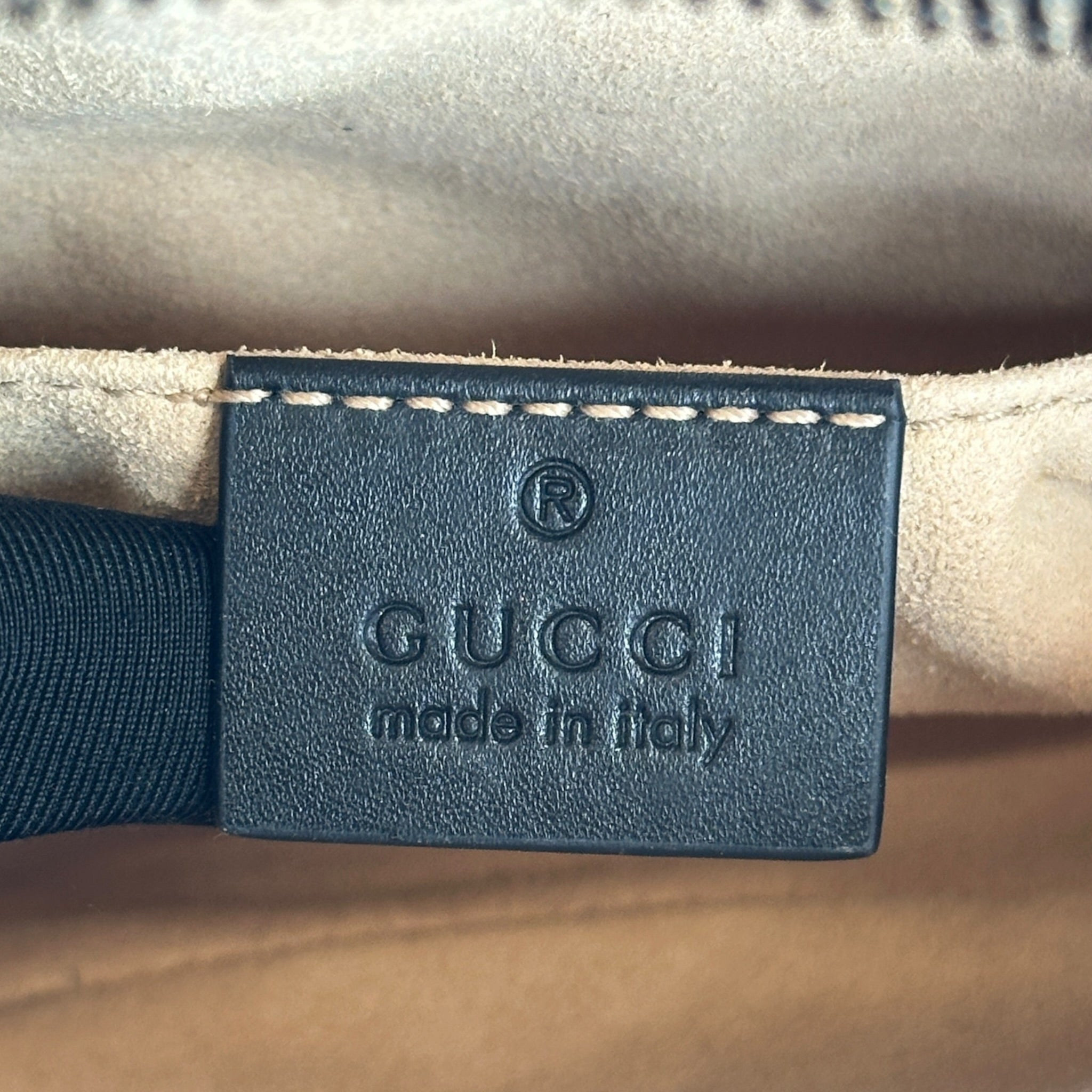 Gucci GG Marmont Oval Handbag Black Leather