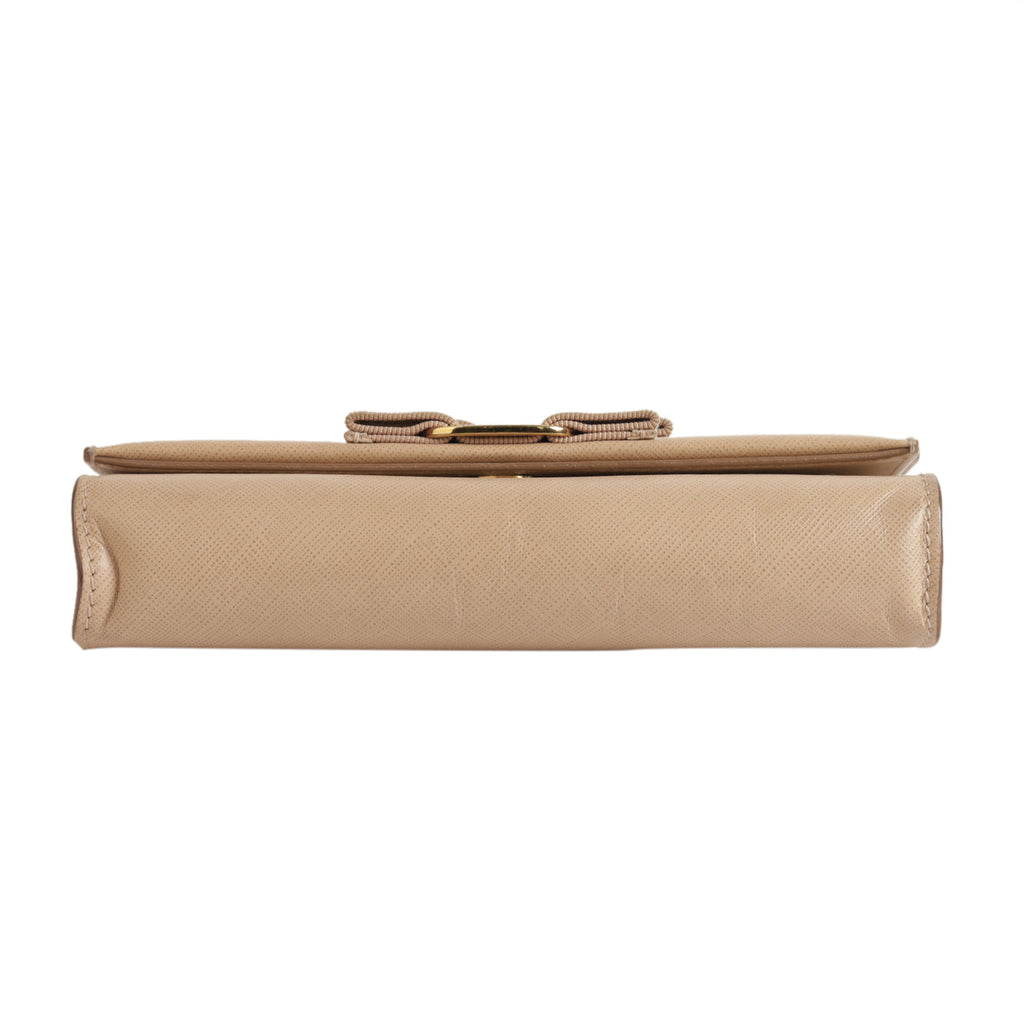Salvatore Ferragamo Beige Miss Vara  Bow Textured  Leather Cross Body Bag