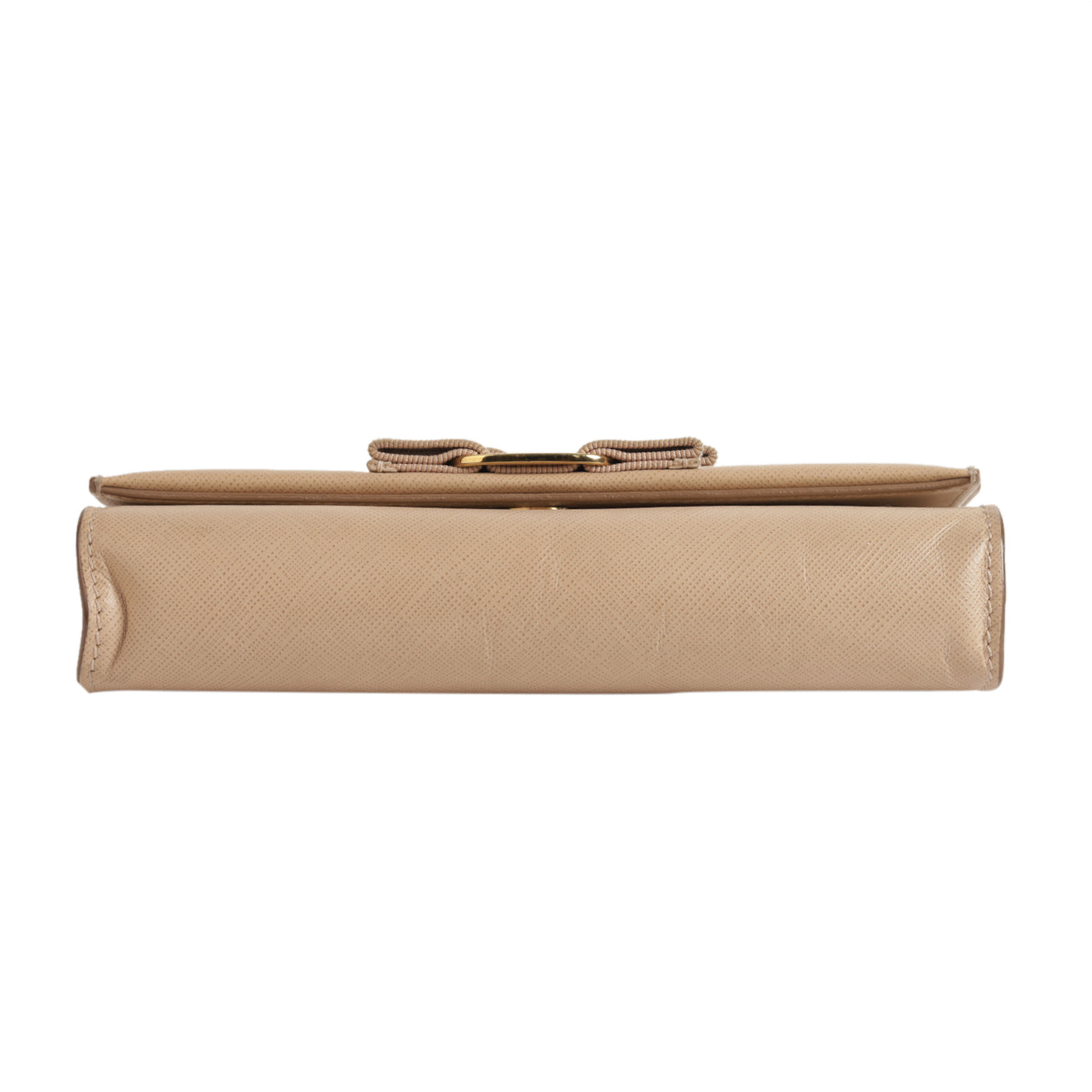 Salvatore Ferragamo Beige Miss Vara  Bow Textured  Leather Cross Body Bag