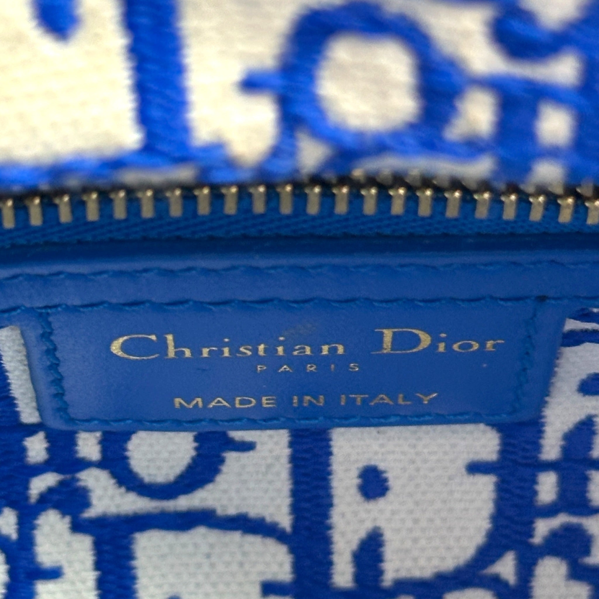Christian Dior Lady Dior Mini Blue Wicker Oblique Jacquard