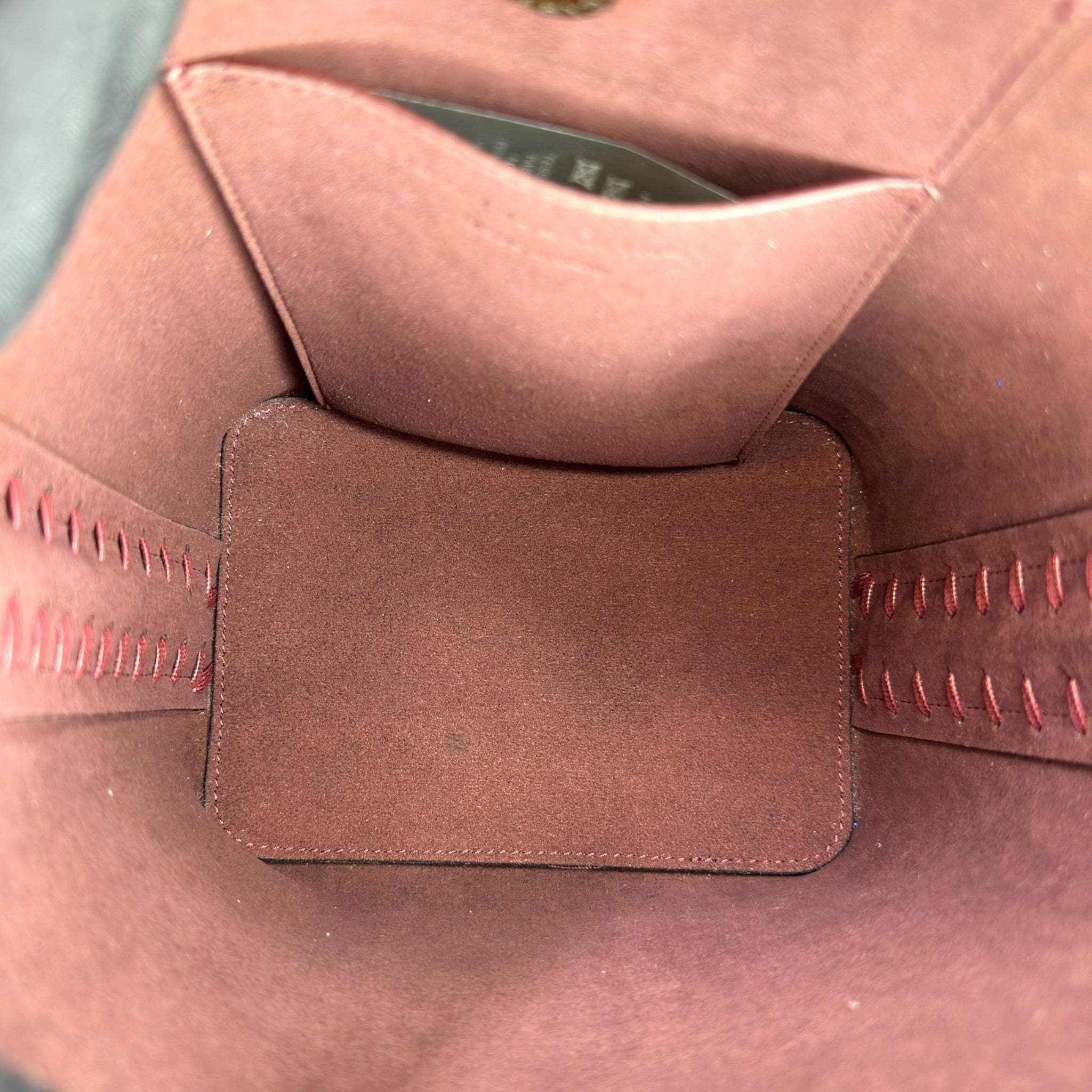 Stella McCartney Frayme Bucket Bag Burgundy Croc-Effect Embossed