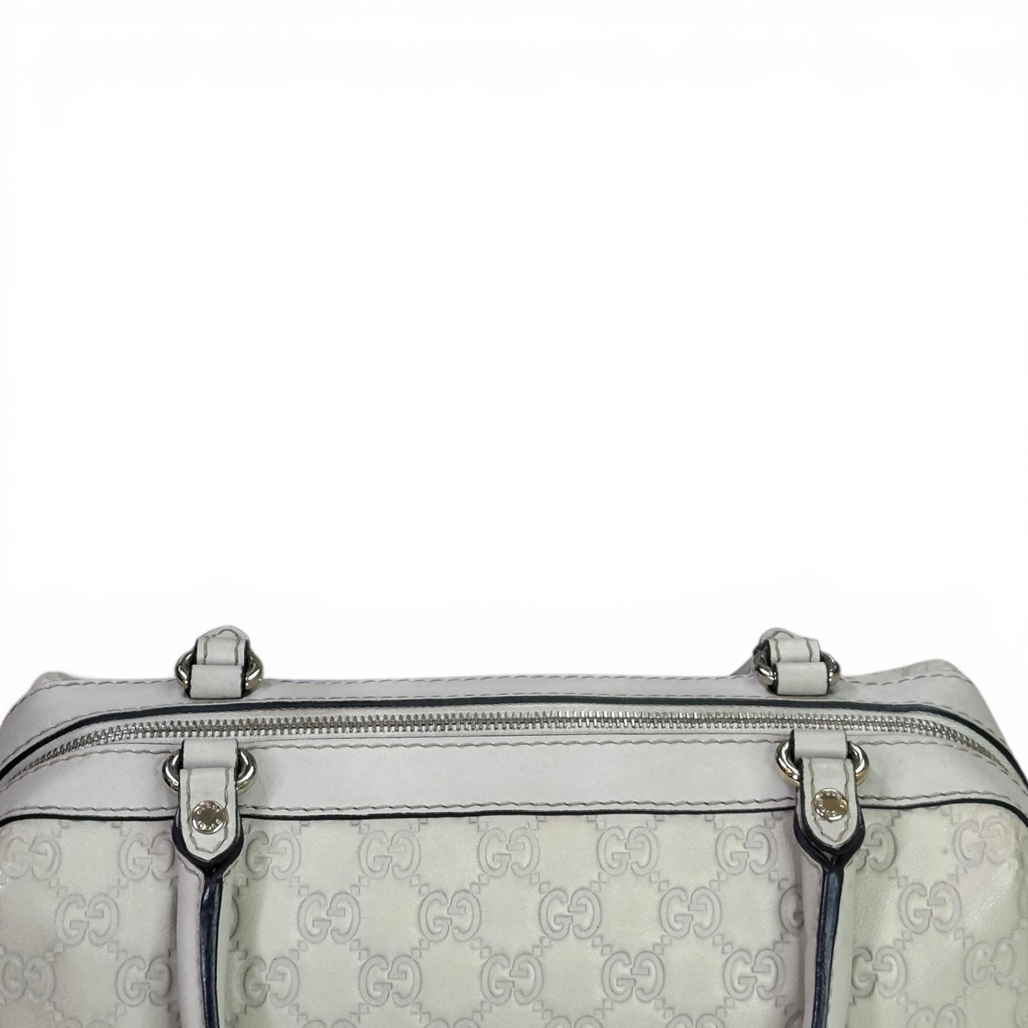 Gucci Joy Lovely Boston Bag White Guccissima Leather