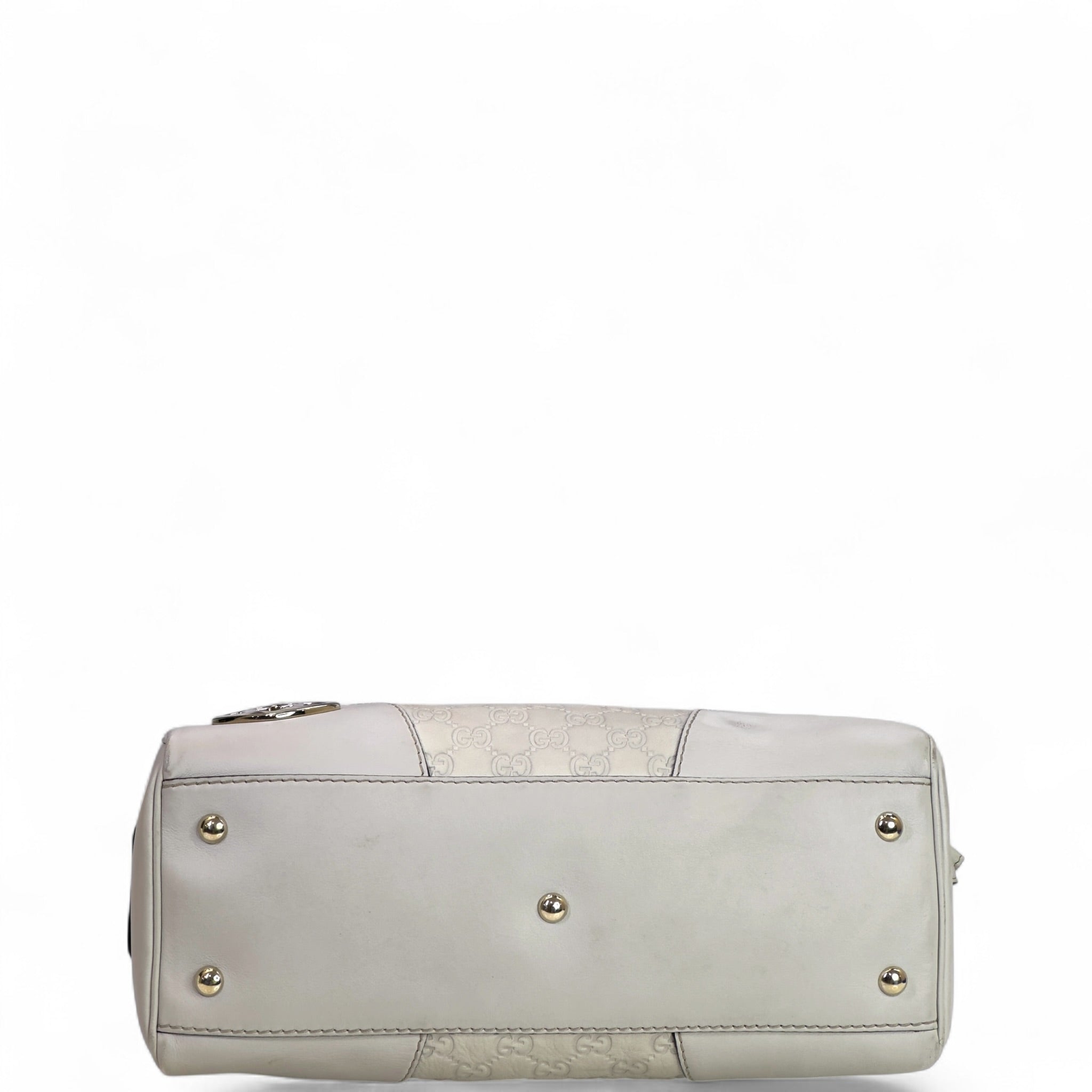 Gucci Joy Lovely Boston Bag White Guccissima Leather