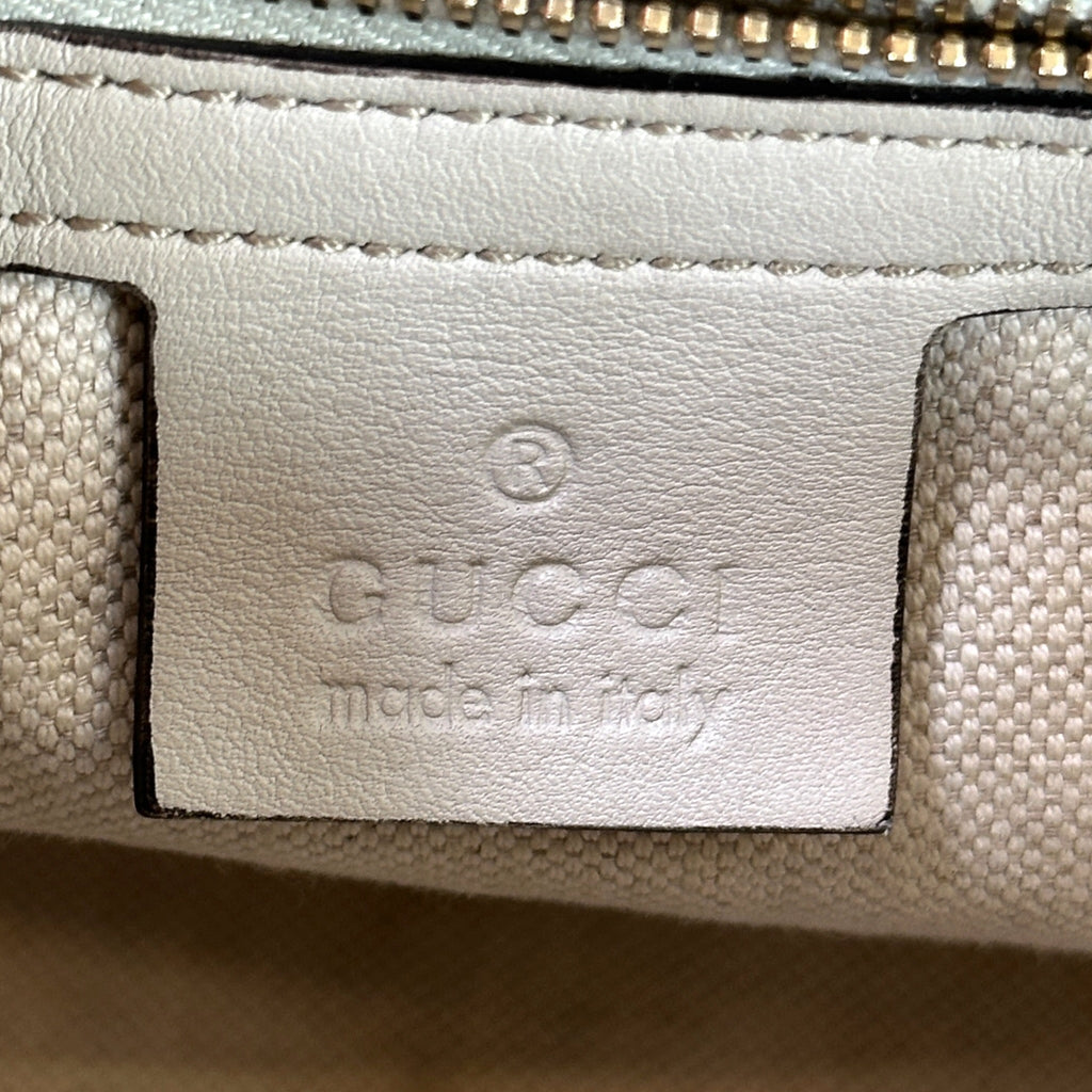 Gucci Joy Lovely Boston Bag White Guccissima Leather