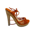 Jimmy Choo Suede Burnt Orange Sandals Size EU 35