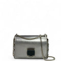 Jimmy Choo Lockett Petite Bag Vintage Silver Metallic Leather