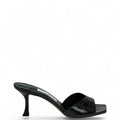 Jimmy Choo Skye 70 Kitten Heels Black Metallic Leather EU 38