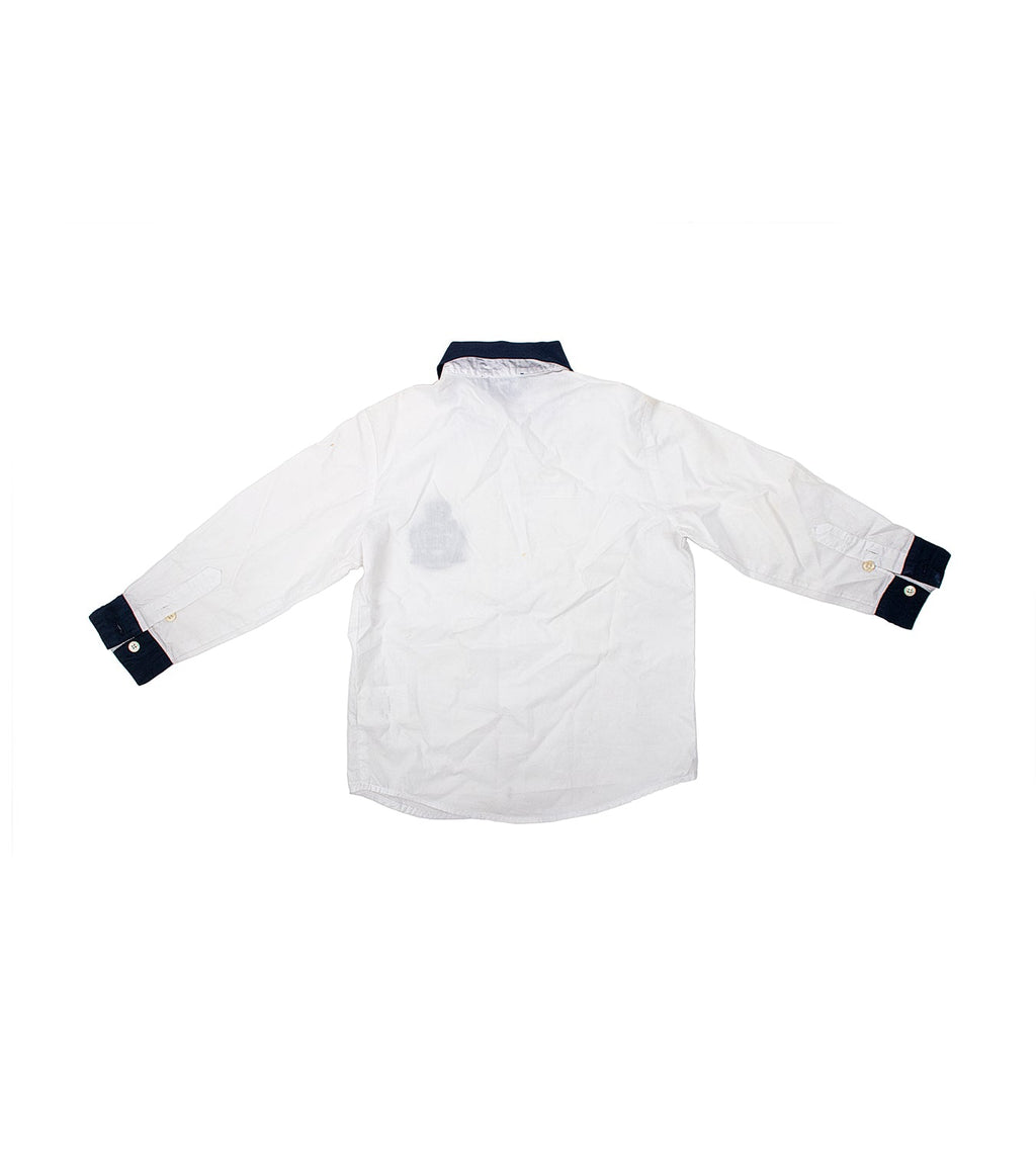 Kids White &amp; Blue Collar Shirt