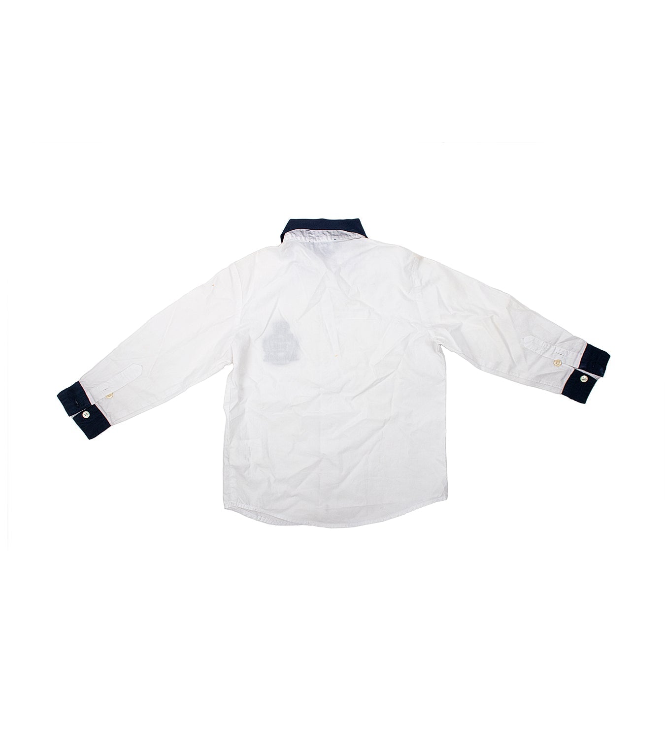Kids White &amp; Blue Collar Shirt