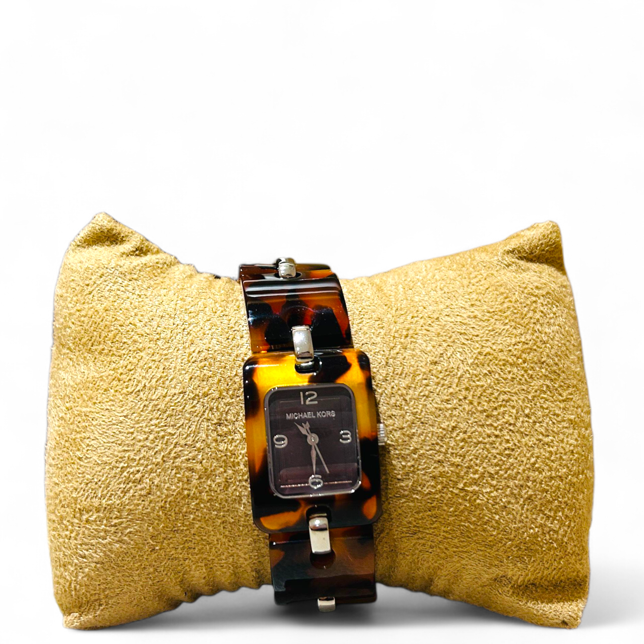 Michael Kors Brown Tortoise Acetate Stainless Steel Women's Wristwatch