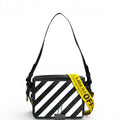 Off-White Diagonal Binder Clip Crossbody Bag Black/White Leather