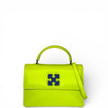 Off-White Jitney Top Handle Bag Neon Green Leather