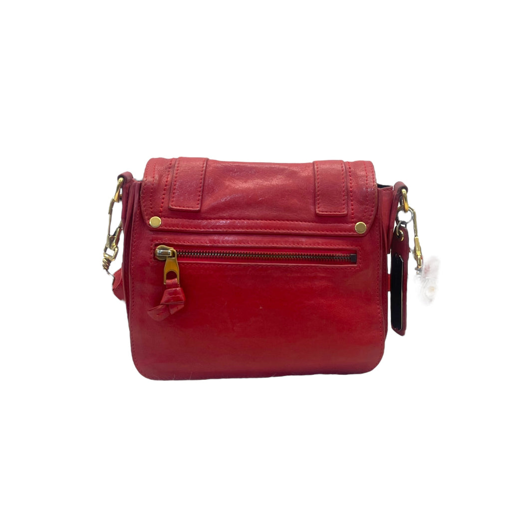 Proenza Schouler Mandarin Red Leather Fringe PS1 Tiny Bag