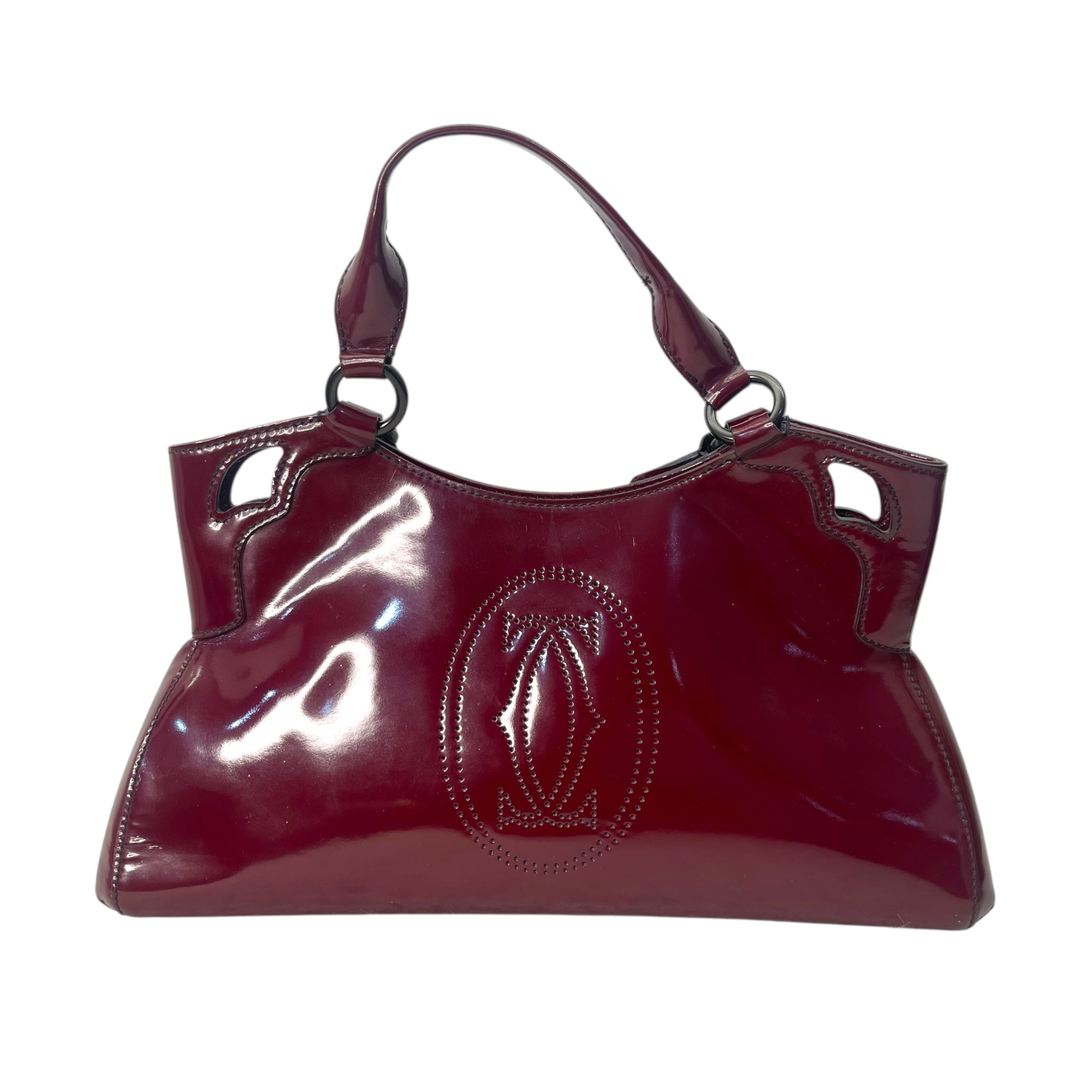 Cartier Dark Burgundy Patent Leather Small Marcello De Cartier Bag