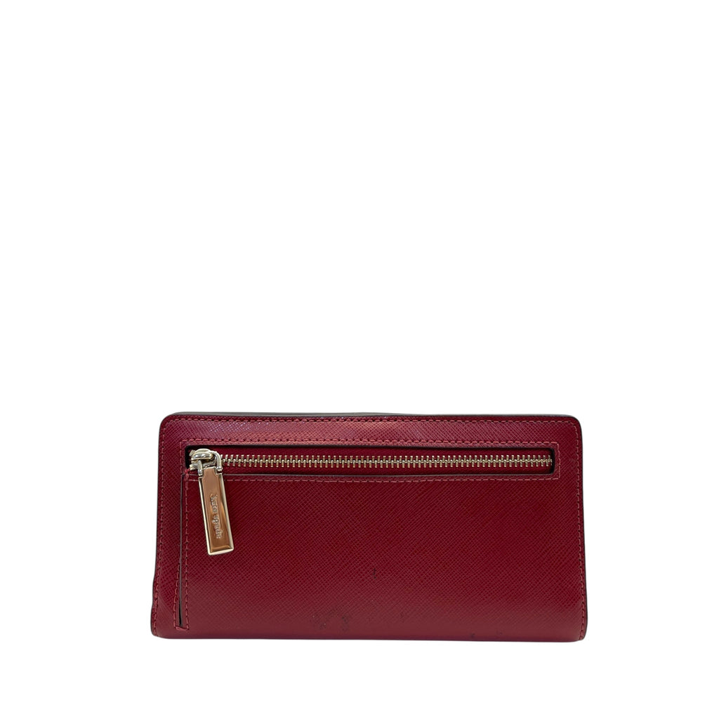 Kate Spade Saffiano Burgundy Leather Leila Continental Wallet