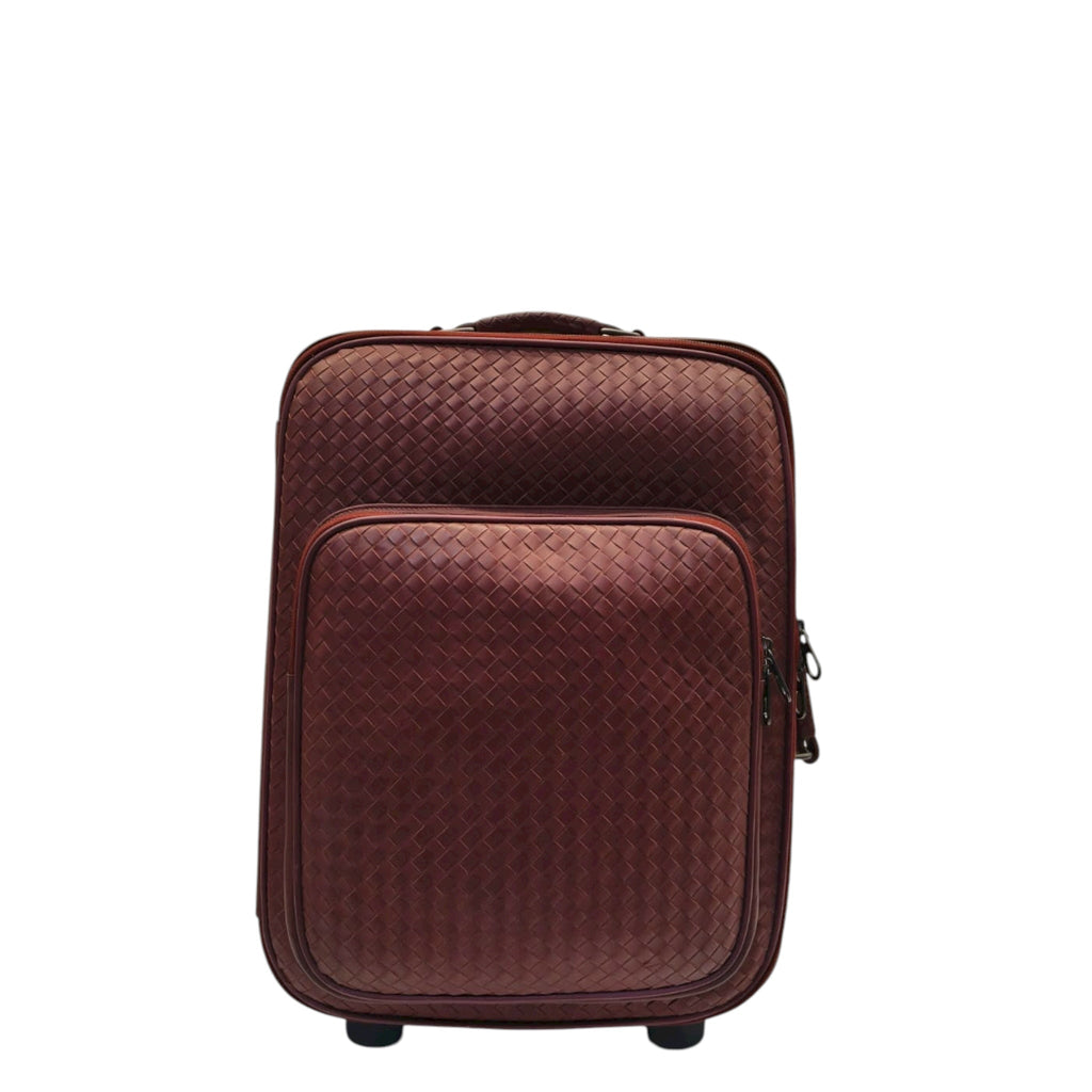 Bottega Veneta Trolley VN Leather Suitcase Red
