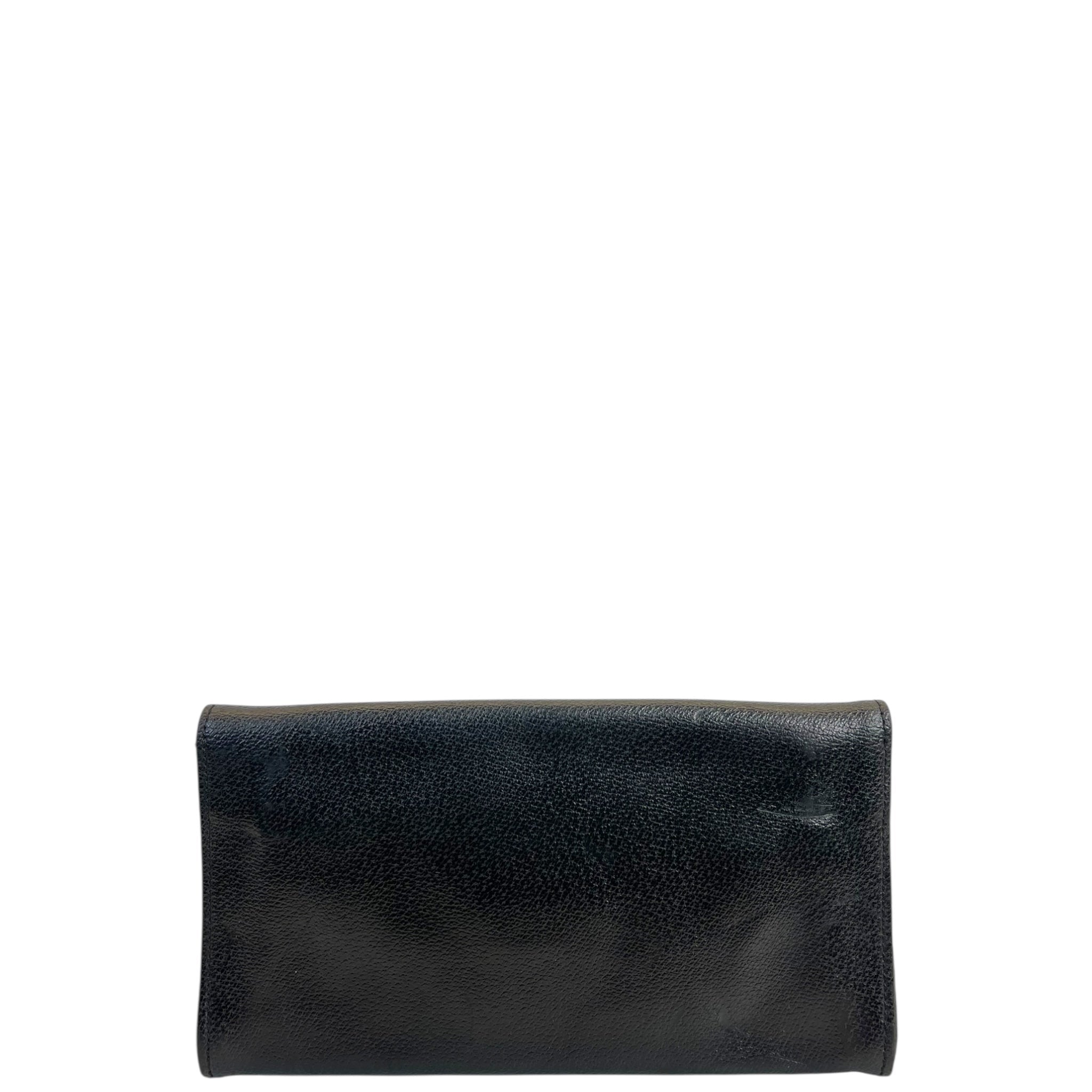 Versace Gold-tone Medusa Head Emblem Black Leather Wallet
