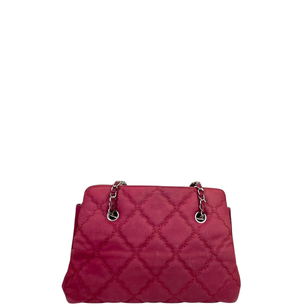 Chanel Hamptons Ultra Stitch Red Chain Tote Bag