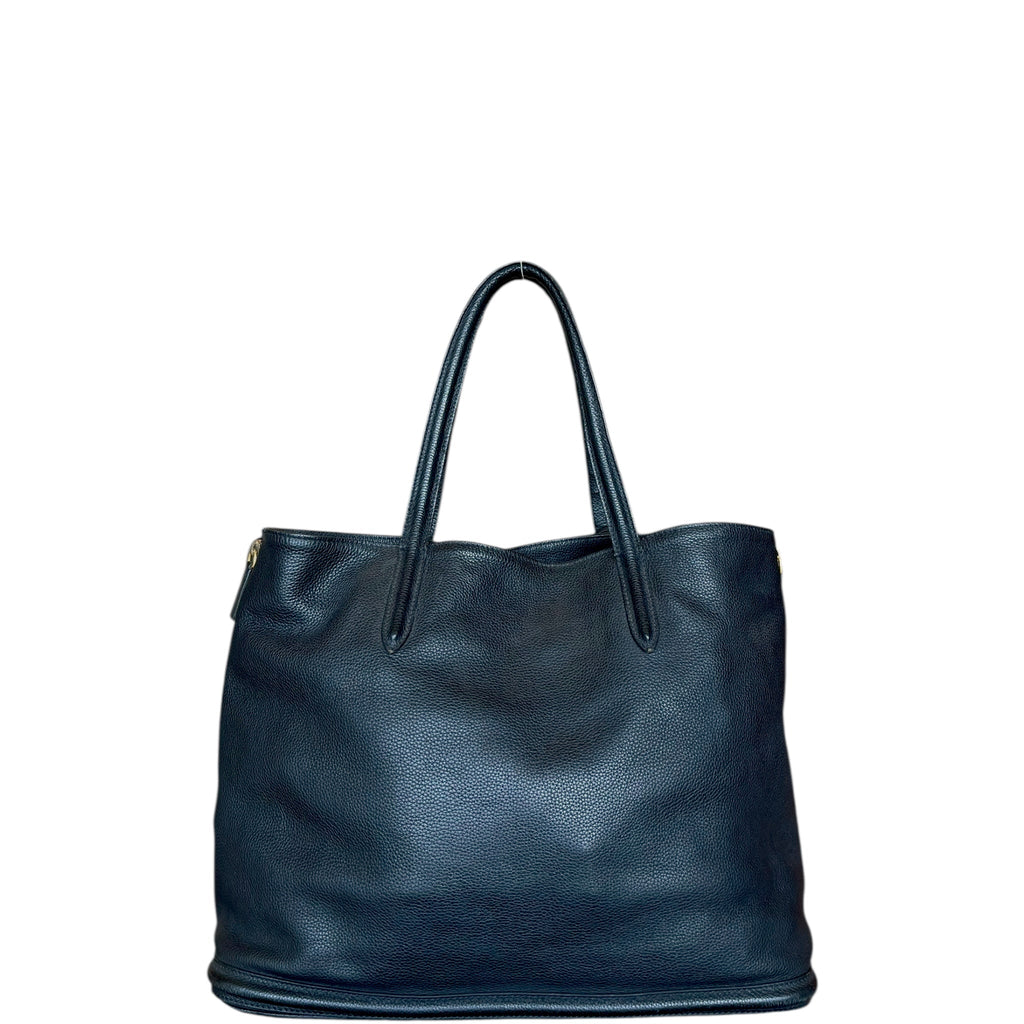 Alexander McQueen Black Leather Skull Padlock Tote Bag