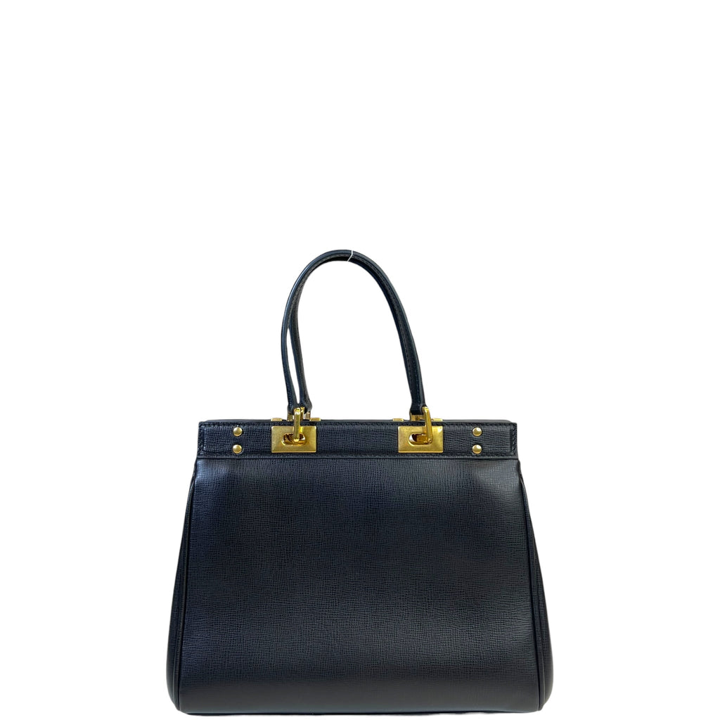 Valentino Garavani Rockstud Alcove Shoulder Bag Black Leather