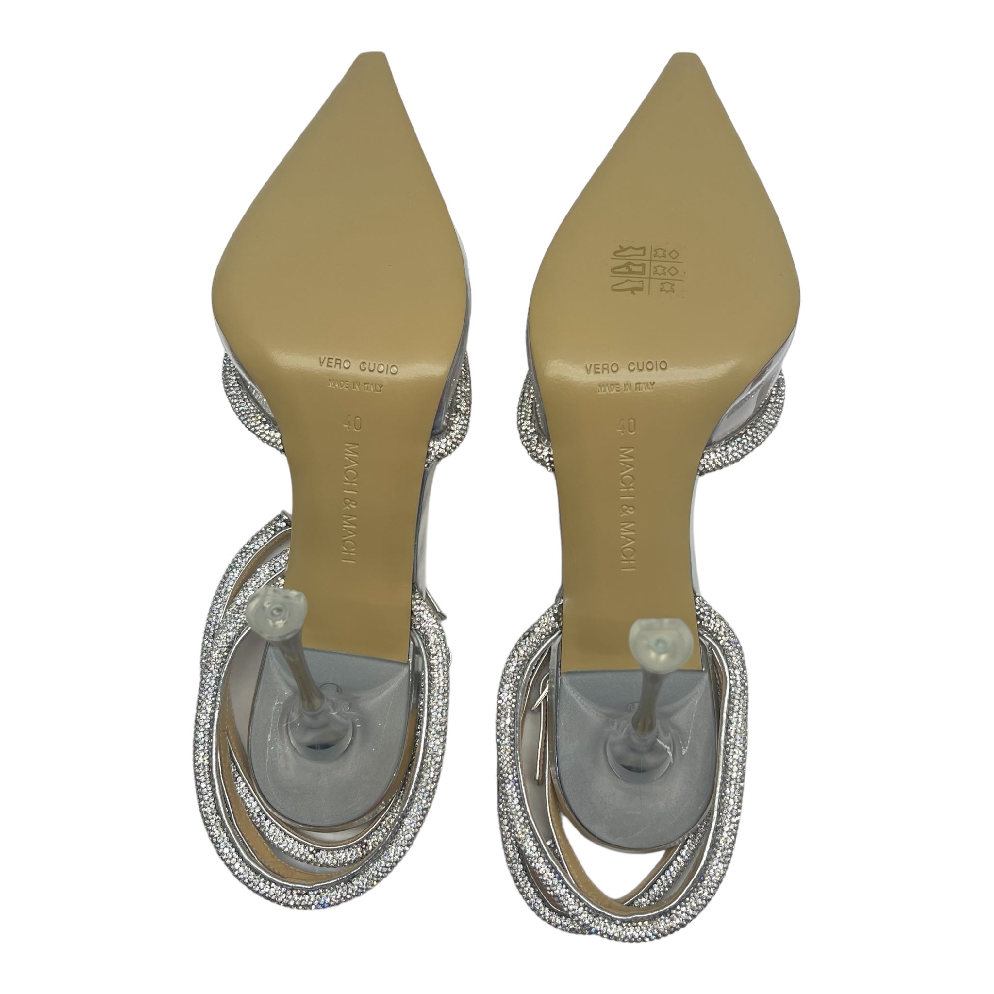 Mach & Mach Georgia crystal Heart embellished Heels - Size EU 40