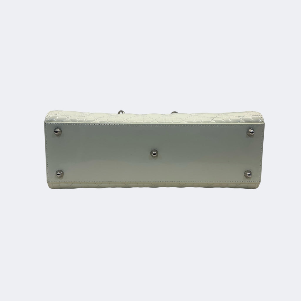 Dior White Cannage Leather Large Lady Dior Tote