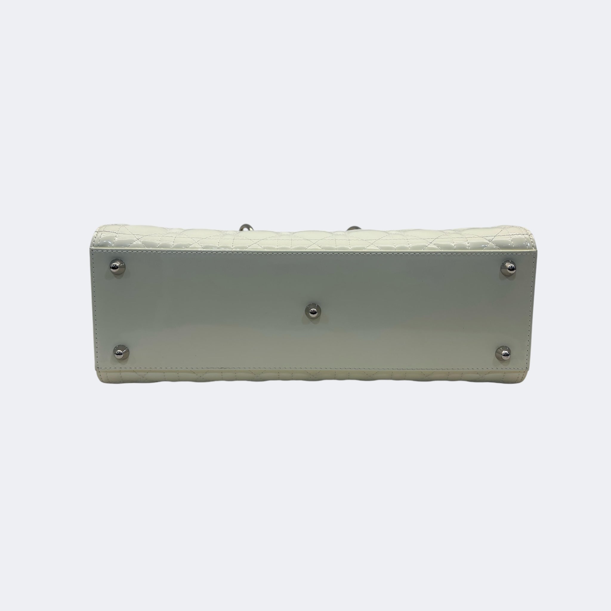 Dior White Cannage Leather Large Lady Dior Tote