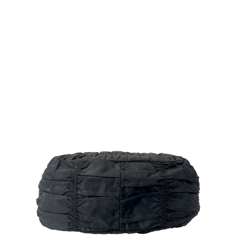 Prada Black Tessuto Gaufre Nylon Shoulder Bag
