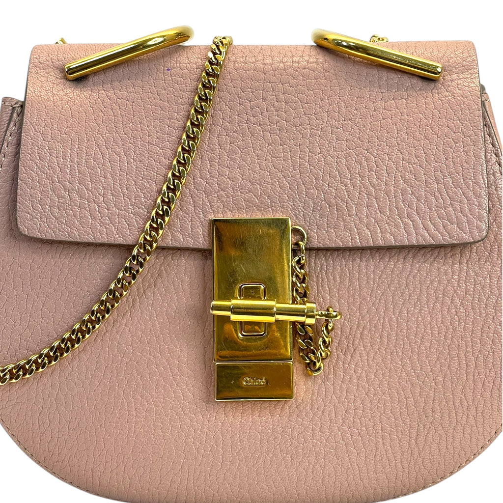 Chloe Drew Small Shoulder Bag Pink Leather