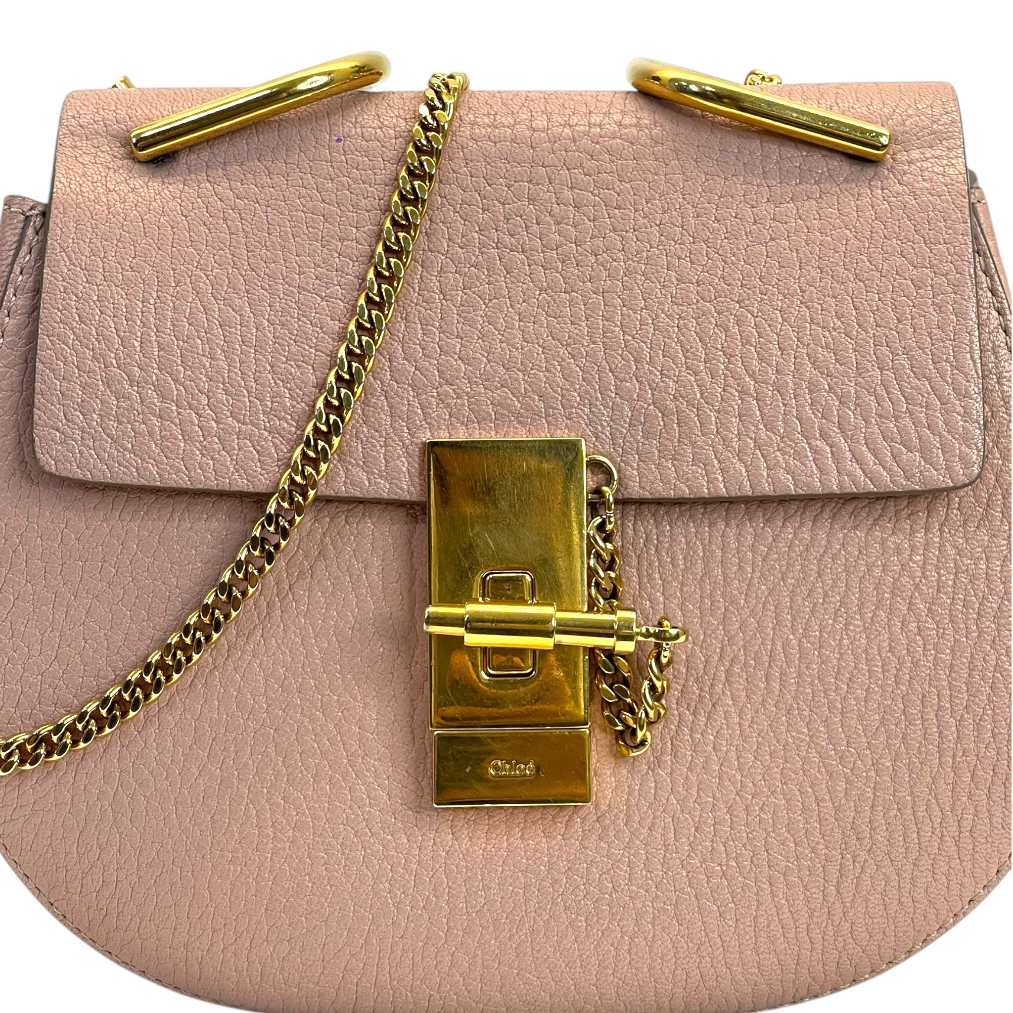 Chloe Drew Small Shoulder Bag Pink Leather