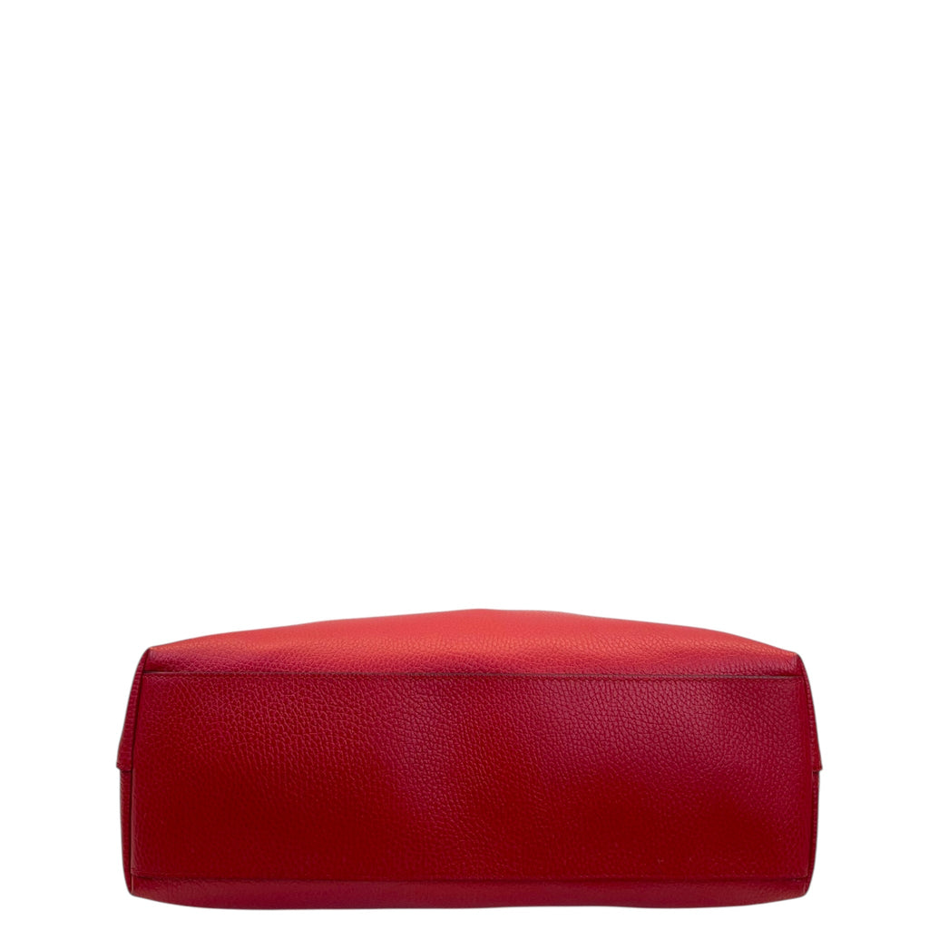 Gucci Bamboo Tassel Tote Red Leather