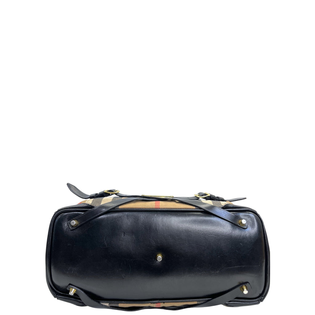Burberry Medium Bridle Lynher Tote House Check/Leather