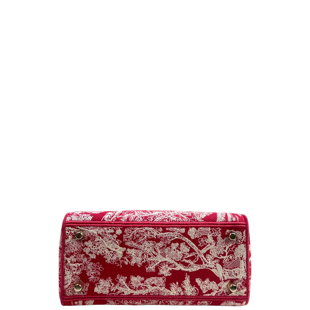 Christian Dior Lady D-Lite Bag Toile De Jouy Pink Embroidered Canvas