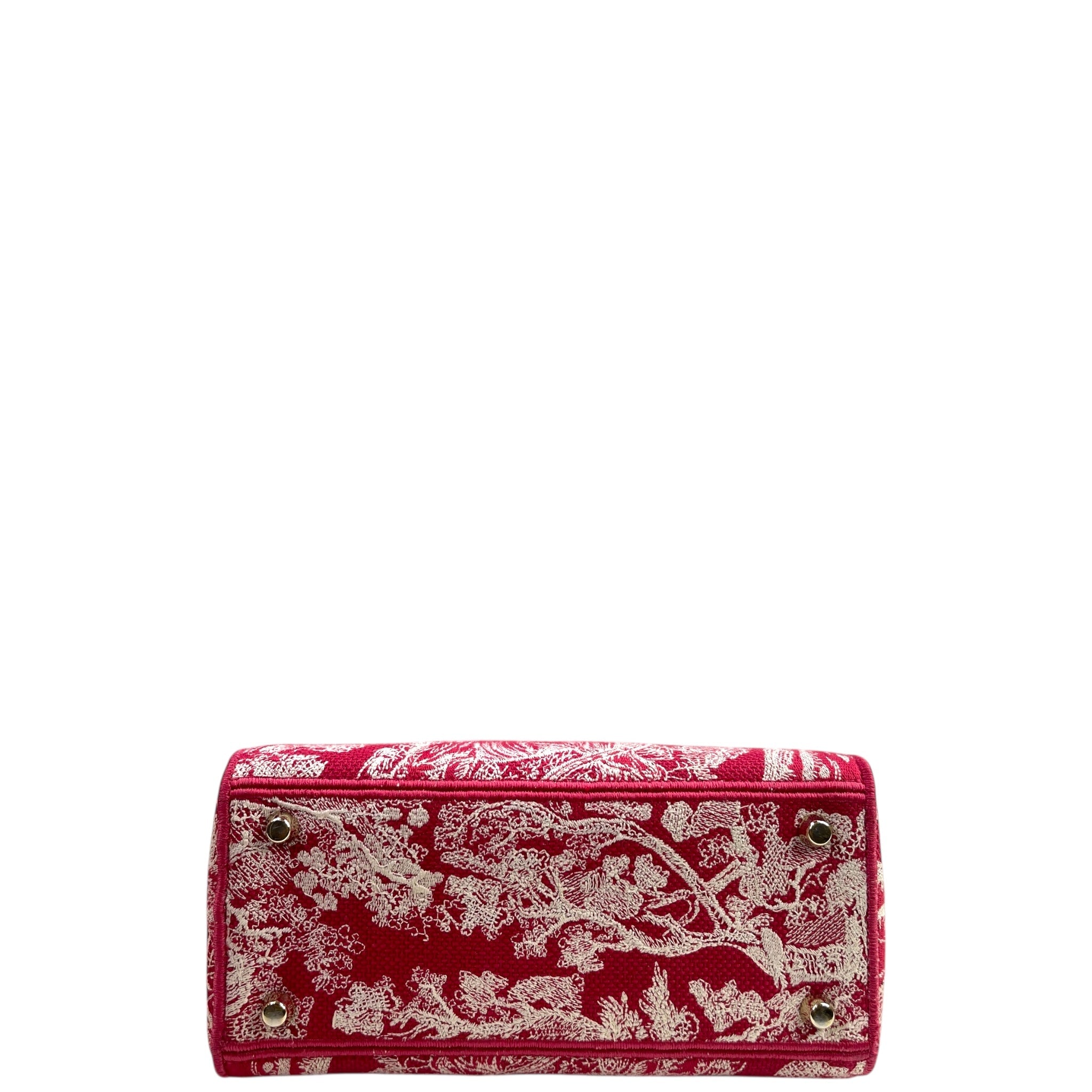 Christian Dior Lady D-Lite Bag Toile De Jouy Pink Embroidered Canvas