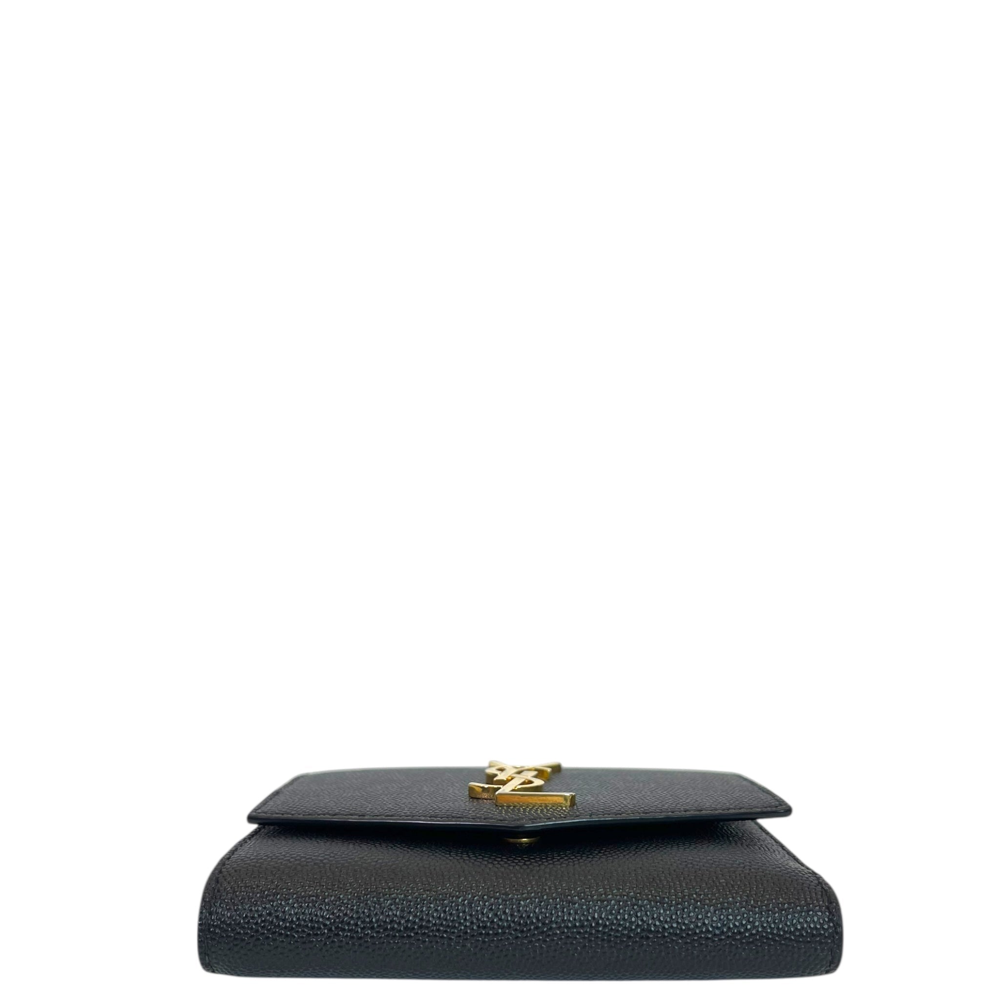 Saint Laurent Uptown Bi-fold Wallet Black Grain De Poudre Leather