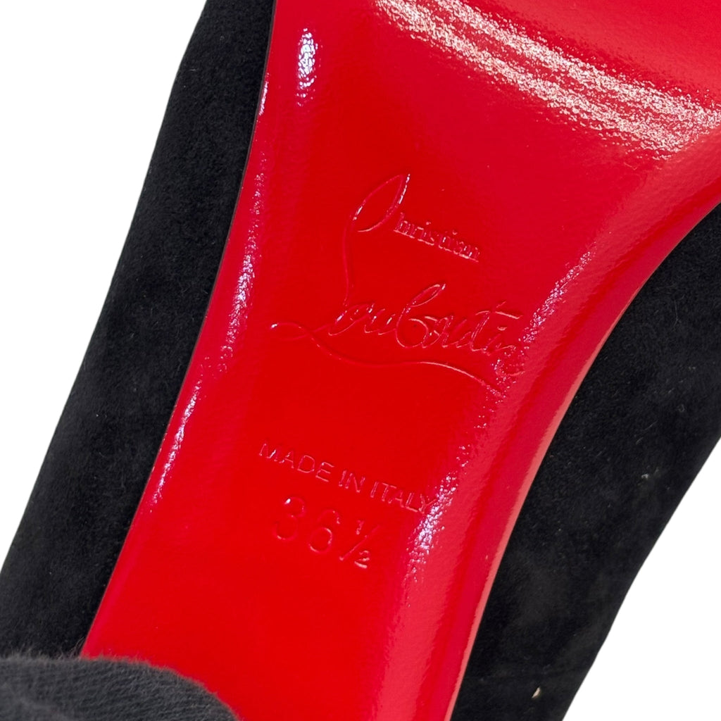 Christian Louboutin Gena Black Suede Ankle Boots EU 36.5