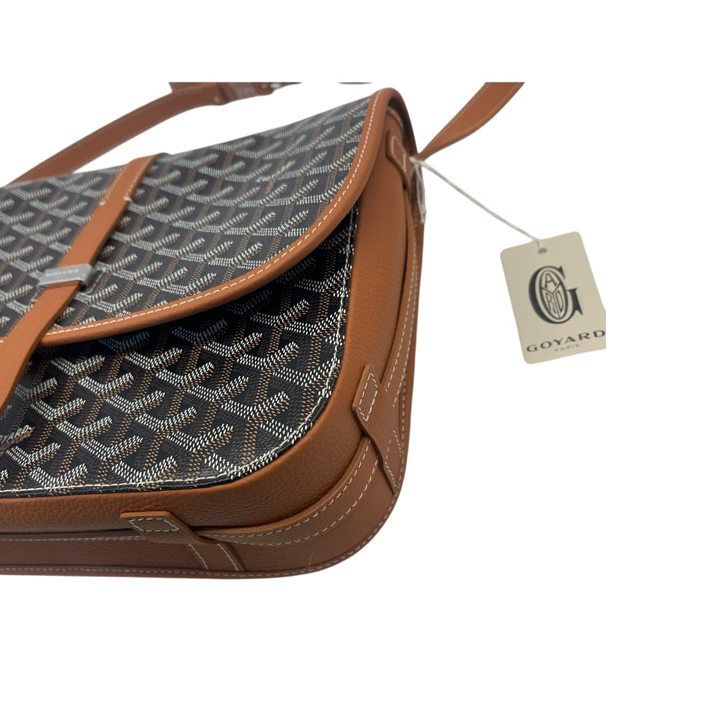 Goyard Belvedere Black/Tan Canvas PM Bag